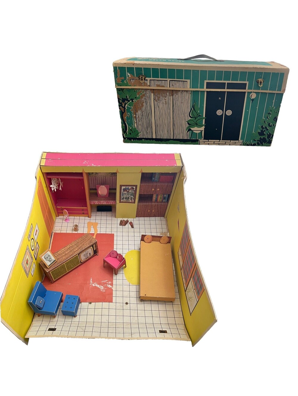 VTG 1962 Barbie Dream House With Original Furniture and Accessories
